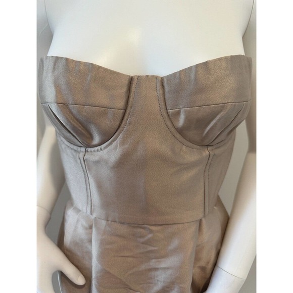 Jill Stuart Collection Dress Women's Beige Silk Bustier Cocktail Dress Size 6 - Picture 2 of 10